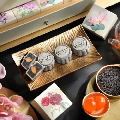 Mini Black Sesame Mooncakes