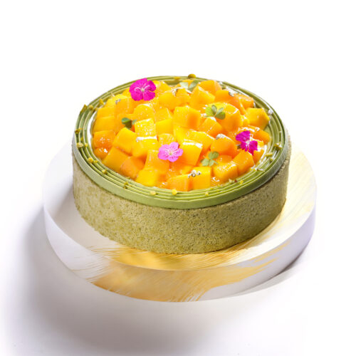 Mango Passion Matcha Cake
